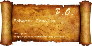 Pohanek Orsolya névjegykártya