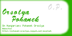 orsolya pohanek business card